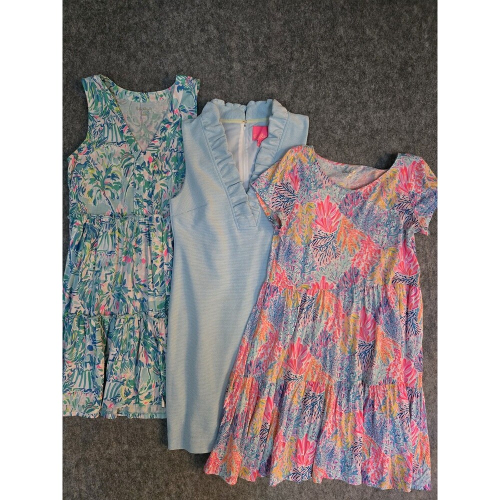3X Lilly Pulitzer Womens Pink Floral Sleeveless Classic Fit & Flare Dress Size M